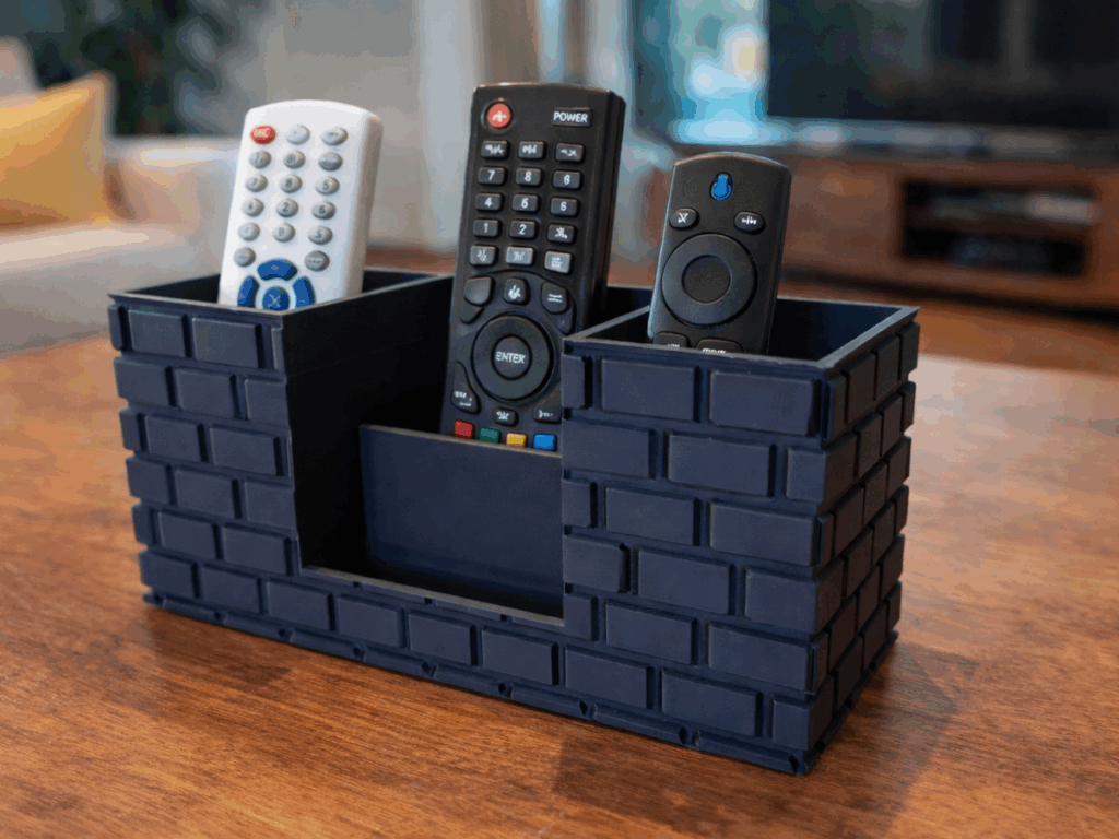 Organizador de Suporte de Controle Remoto Estilo Tijolo: Design e Ordem na sua Sala