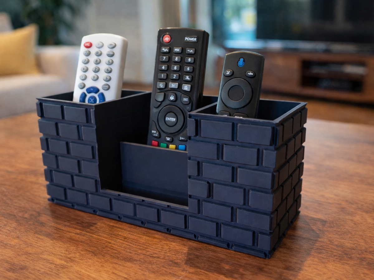 Organizador de Suporte de Controle Remoto Estilo Tijolo: Design e Ordem na sua Sala