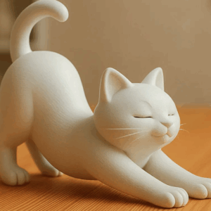 Adorável Gatinha Espreguiçando: O Toque de Fofura que sua Casa Precisa